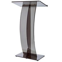 Alpine Industries 661-03-BLK Podium Lectern w/ Slanted Surface - 26 3/4"W x 12 1/2"D x 47"H, Acrylic, Black