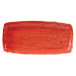 Churchill SBRSOP141 Rectangular Stonecast Plate - 14" x 7 1/4", Ceramic, Berry Red