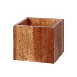 Churchill ZCAWSBR 1 4 3/4" Square Alchemy Buffet Cube Riser - Igneous Wood, Brown
