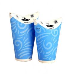 LK Packaging D20SWC ReadyFresh 20 oz Disposable Cold Cup w/ Integrated Lid - Paper, Printed, Blue, Case of 1200