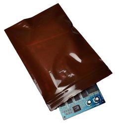 LK Packaging FAM30508 Zipper Seal Top Bag - 8"L x 5"W, 3 mil LDPE, Amber, Brown