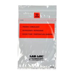 LK Packaging LABZ69B Lab-Loc Specimen Bags w/ Removable Biohazard Symbol - 6" x 9", Polyethylene, Clear, 1.75 mil, Case of 1000