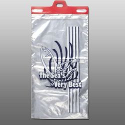 LK Packaging SEA0915 Printed Seafood Bag - 15" x 9", Poly, Polyethylene, Header Pack, Clear, Case of 1000