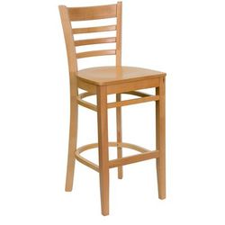 Flash Furniture XU-DGW0005BARLAD-NAT-GG Commercial Bar Stool w/ Ladder Back & Wood Seat, Natural