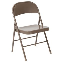 Flash Furniture BD-F002-BGE-GG Folding Chair w/ Beige Steel Back & Seat - Steel Frame, Beige