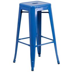 Flash Furniture CH-31320-30-BL-GG Backless Commercial Bar Stool w/ Metal Seat, Blue