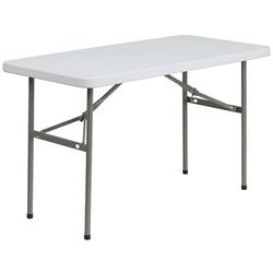 Flash Furniture DAD-YCZ-122-2-GG Rectangular Folding Table w/ Granite White Plastic Top - 48 1/4"W x 24"D x 29"H