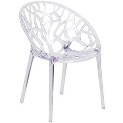 Flash Furniture FH-156-APC-GG Stacking Side Chair w/ Cutout Back - Polycarbonate, Transparent Crystal, Spector Series