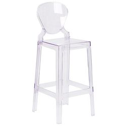 Flash Furniture OW-TEARBACK-29-GG Commercial Bar Stool w/ Tear Back & Plastic Seat, Transparent Crystal
