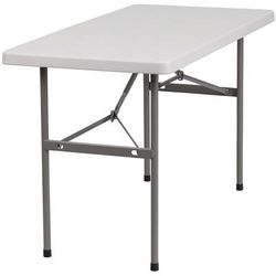 Flash Furniture RB-2448-GG Rectangular Folding Table w/ Granite White Plastic Top - 48"W x 24"D x 29"H