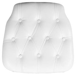 Flash Furniture SZ-TUFT-WHITE-GG 15 3/4" Chair Cushion w/ Hook & Loop Adhesive Tape - 1 1/2" Thick, Vinyl, White, 1.5 in