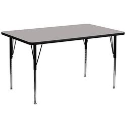 Flash Furniture XU-A2460-REC-GY-H-A-GG Rectangular Activity Table - 60"L x 24"W, Laminate Top, Gray