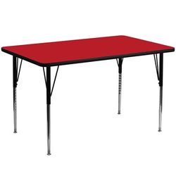 Flash Furniture XU-A3060-REC-RED-H-A-GG Rectangular Activity Table - 60"L x 30"W, Laminate Top, Red