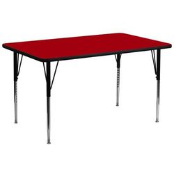 Flash Furniture XU-A3072-REC-RED-T-A-GG Rectangular Activity Table - 72"L x 30"W, Laminate Top, Red