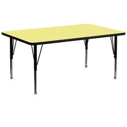 Flash Furniture XU-A3072-REC-YEL-T-P-GG Rectangular Activity Table - 72"L x 30"W, Laminate Top, Yellow