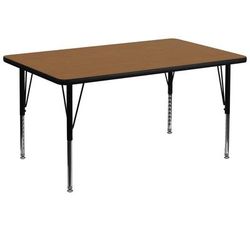 Flash Furniture XU-A3672-REC-OAK-T-P-GG Rectangular Activity Table - 72"L x 36"W, Laminate Top, Oak, Brown