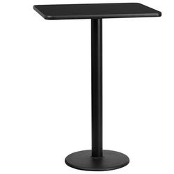 Flash Furniture XU-BLKTB-2430-TR18B-GG Rectangular Bar Height Table w/ Black Laminate Top - 30"W x 24"D x 43 1/8"H, Cast Iron Base