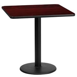 Flash Furniture XU-MAHTB-2424-TR18-GG 24" Square Dining Height Table w/ Mahogany Laminate Top - Cast Iron Base, Black