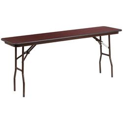 Flash Furniture YT-1872-HIGH-WAL-GG Rectangular Folding Table w/ High Pressure Mahogany Laminate Top - 72"W x 18"D x 30"H, Brown