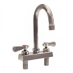 BK Resources EVO-4DM-4G Deck Mount Faucet w/ 4 1/2" Gooseneck Spout & 4" Centers, Stainless Steel