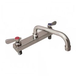 BK Resources EVO-8DM-12 Deck Mount Faucet w/ 12" Swing Spout & 8" Centers, Stainless Steel