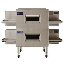 Middleby Marshall PS640G-2 LP 77" Gas Double Impingement Conveyor Oven - Liquid Propane, (2) 40-1/2" Baking Chambers, Stainless Steel, Gas Type: LP