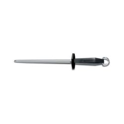 Victorinox 7.8991.3 10" Round Sharpening Steel w/ Fine Cut, Loose Ring, Black Handle