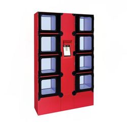 Hatco F2G-24-A 8 Compartment Floor Model Heated Food Locker - 45 3/8"W x 14 1/3"D x 71 1/4"H, 120v, Red