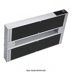 Hatco GRAIH-54D6 240 54" High Watts Infrablack Strip Warmer - Double Rod, Remote Control Required, 240v/1ph, Silver (Cord & Plug Not Included)