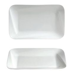 Cameo China 707-123 Dynasty 12-1/4" x 1/2" Rectangular Slant Platter - Ceramic, White