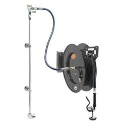 T&S 5HR-242-01WE2 Single Temperature Open Hose Reel Assembly w/ 50 ft Hose & Mixing Faucet, 1/2" Female Inlet, Black