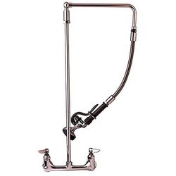 T&S B-0131 29 7/8"H Wall Mount Pre Rinse Faucet - 1 3/20 GPM, Base with Nozzle, Stainless Steel