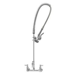 T&S B-0133-ADF-LN 37 9/16"H Wall Mount Pre Rinse Faucet - 1 3/20 GPM, Base with Nozzle, Stainless Steel