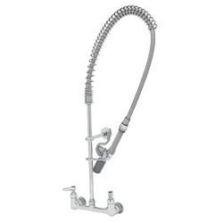 T&S B-0133-CR-BJ-SW 33 5/16"H Wall Mount Pre Rinse Faucet - 1 7/100 GPM, Base with Nozzle, Stainless Steel