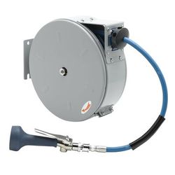T&S B-7222-C08H Hose Reel, 30 ft, 3/8"Diameter, High Flow Valve, Epoxy Coated Steel, Silver
