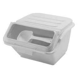 Winco IB-2S Shelf Ingredient Bin - 2 Gallon Capacity, Clear Lid/White Base