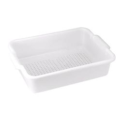 Winco PLP-5W Bus Box - 21 1/4" x 15 3/8" x 4 7/8", White, Polypropylene