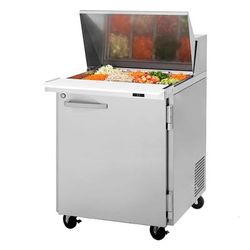 Turbo Air PST-28-12-N 27 1/2" PRO Series Mega Top Sandwich/Salad Prep Table w/ Refrigerated Base, 115v, 12 Pan Capacity, Solid Hood Lid, Stainless Steel