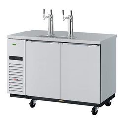 Turbo Air TBD-2SDD-N6 58 3/4" Kegerator Commercial Beer Dispenser w/ (2) 1/2 Barrel Capacity - 2 Columns, Stainless, 115v, Stainless Steel