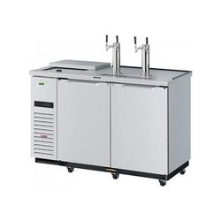 Turbo Air TCB-2SDD-N6 58 7/8" Kegerator Commercial Beer Dispenser w/ (2) 1/2 Keg Capacity - 2 Columns, Stainless, 115v, Silver