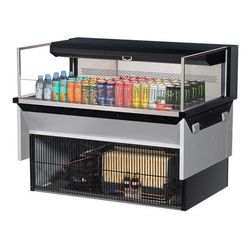 Turbo Air TOM-48L-UF-B-1SI-N 47 7/8" Drop In Open Air Cooler w/ 1 Level, 115v, Low Profile, Black