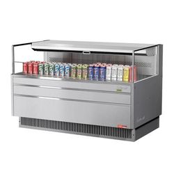 Turbo Air TOM-60L-UF-S-1S-N 58 3/4" Horizontal Open Air Cooler w/ 1 Level, 115v, Low Profile, Silver