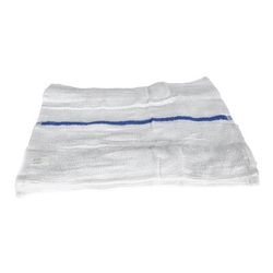 Chef Revival 700BRT-BLS White Cotton Bar Towel w/ Blue Stripe, 16" x 19"
