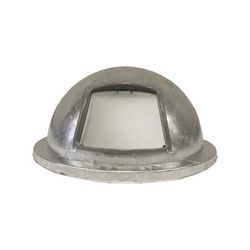 Witt 3434G Round Dome Trash Can Lid - Metal, Galvanized, Self-Closing, Swing-Action, Silver