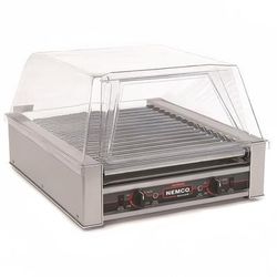 Nemco 8045N-220 45 Hot Dog Roller Grill w/ Manual Controls - Flat Top, 220v, Stainless Steel