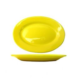 ITI CA-13-Y 11 1/2" x 8 1/4" Oval Cancun Platter - Ceramic, Yellow