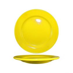 ITI CA-9-Y 9 3/4" Round Cancun Plate - Ceramic, Yellow, 2 Dozen