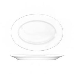 ITI DO-86 15 1/2" x 11 1/8" Oval Dover Platter - Porcelain, European White, 1 Dozen