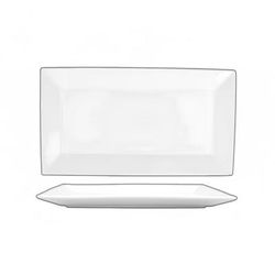 ITI SP-50 14 1/2" x 8 1/4" Rectangular Slope Platter - Porcelain, Bright White