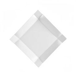 CAC TMS5 4" Square Times Square Bread Plate - Porcelain, Super White